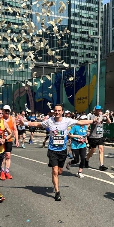 Tony Bramley running the London Marathon